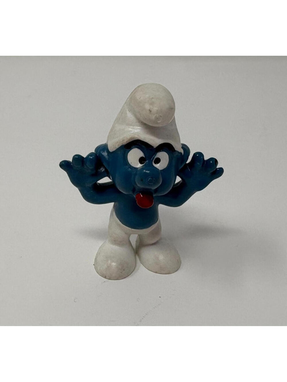 Vintage 1973 Peyo Schleich Naughty Smurf Sticking Tongue Out PVC Figure